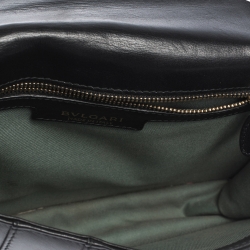 Bvlgari Black Leather Medium Serpenti Forever Shoulder Bag