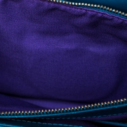Bvlgari Teal Stingray and Leather Medium Serpenti Forever Shoulder Bag