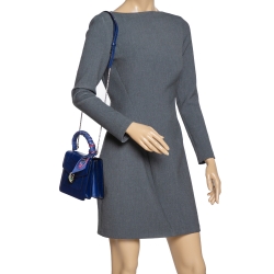 Bvlgari Royal Blue Leather Serpenti Forever Flap Top Handle Bag