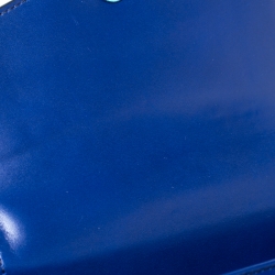 Bvlgari Royal Blue Leather Serpenti Forever Flap Top Handle Bag