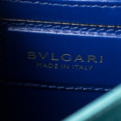 Bvlgari Royal Blue Leather Serpenti Forever Flap Top Handle Bag