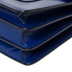 Bvlgari Royal Blue Leather Serpenti Forever Flap Top Handle Bag