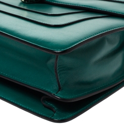 Bvlgari Green Leather Large Serpenti Forever Shoulder Bag