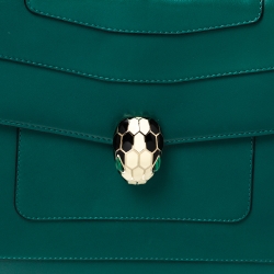 Bvlgari Green Leather Large Serpenti Forever Shoulder Bag