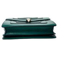 Bvlgari Green Leather Large Serpenti Forever Shoulder Bag