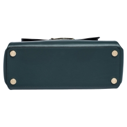 Bvlgari Green/Black Leather Medium Serpenti Viper Top Handle Bag
