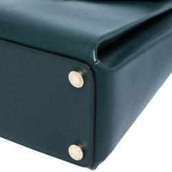 Bvlgari Green/Black Leather Medium Serpenti Viper Top Handle Bag