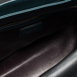 Bvlgari Green/Black Leather Medium Serpenti Viper Top Handle Bag