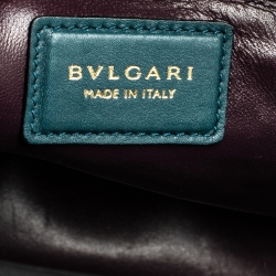 Bvlgari Green/Black Leather Medium Serpenti Viper Top Handle Bag