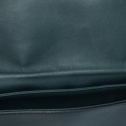 Bvlgari Green/Black Leather Medium Serpenti Viper Top Handle Bag