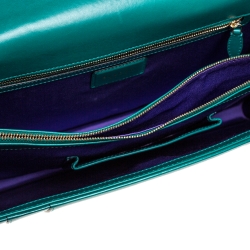 Pre Owned Bvlgari Green Leather Large Serpenti Forever Shoulder Bag