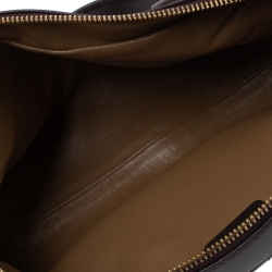 Pre Owned Bvlgari Dark Brown Leather Leoni Zip Satchel