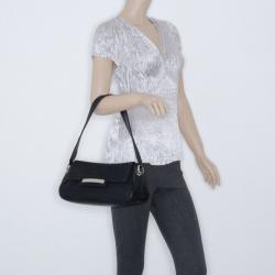 Pre Owned Bvlgari Black Canvas & Leather Monogram Shoulder Bag