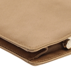 Pre Owned Bvlgari Beige Satin Serpente Bangle Clutch