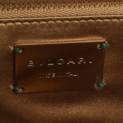 Pre Owned Bvlgari Beige Satin Serpente Bangle Clutch