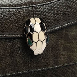 Bvlgari Green Lizard Medium Serpenti Forever Shoulder Bag 