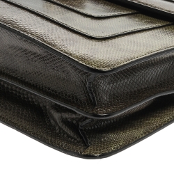 Bvlgari Green Lizard Medium Serpenti Forever Shoulder Bag 