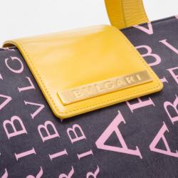 Pre Owned Bvlgari Navy Logo Mania Small Shoulder Bag 