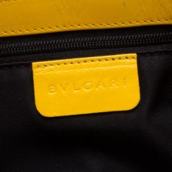 Pre Owned Bvlgari Navy Logo Mania Small Shoulder Bag 