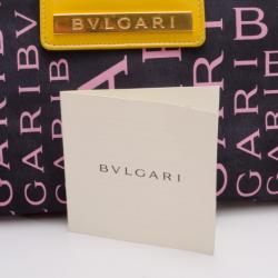 Pre Owned Bvlgari Navy Logo Mania Small Shoulder Bag 