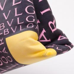 Pre Owned Bvlgari Navy Logo Mania Small Shoulder Bag 