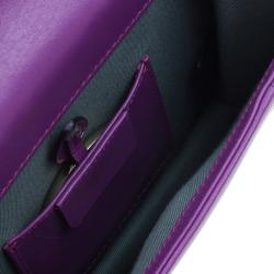 Pre Owned Bvlgari Purple Calfskin Serpenti Small Flap Bag