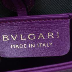 Pre Owned Bvlgari Purple Calfskin Serpenti Small Flap Bag