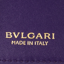 Pre Owned Bvlgari Green Leather Serpenti Forever Trifold Wallet