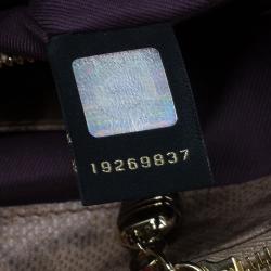 Pre Owned حقيبة كتف بلغاري طية رأس ثعبان جلد ثعبان بيج/بني متوسطة 