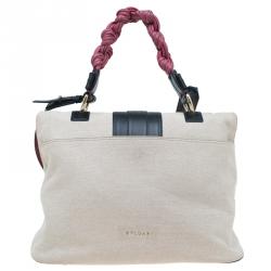 Pre Owned حقيبة كتف بلغاري ليوني كانفاس متعدد الألوان و جلد