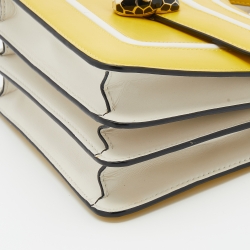 Pre Owned Bvlgari Yellow Leather Mini Serpenti Forever Top Handle Bag