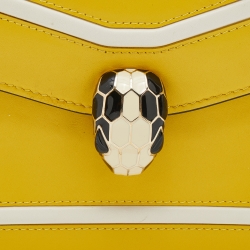 Pre Owned Bvlgari Yellow Leather Mini Serpenti Forever Top Handle Bag