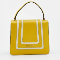 Pre Owned Bvlgari Yellow Leather Mini Serpenti Forever Top Handle Bag