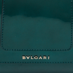 Pre Owned Bvlgari Green Patent Leather  Serpenti Forever Crossbody Bag