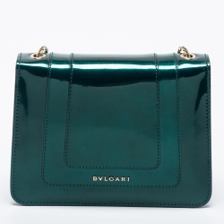 Pre Owned Bvlgari Green Patent Leather  Serpenti Forever Crossbody Bag