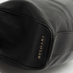 Pre Owned Bvlgari Black Leather Chain Tote