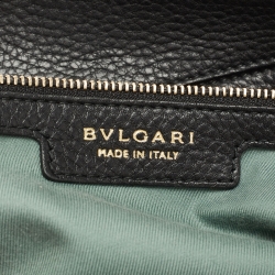 Pre Owned Bvlgari Black Leather Chain Tote