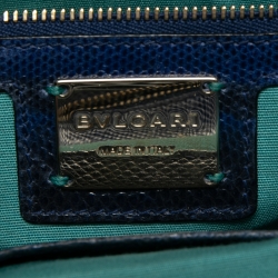 Bvlgari Navy Blue/Black Karung Serpenti Forever Shoulder Bag