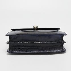 Bvlgari Navy Blue/Black Karung Serpenti Forever Shoulder Bag