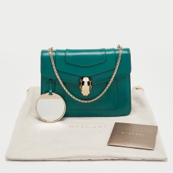 Bvlgari Dark Green Leather Small Serpenti Forever Shoulder Bag