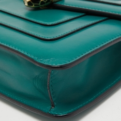 Bvlgari Dark Green Leather Small Serpenti Forever Shoulder Bag