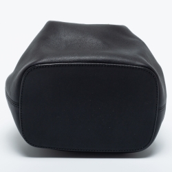 Bvlgari Black Leather Serpenti Forever Drawstring Bucket Bag