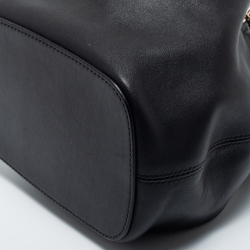 Bvlgari Black Leather Serpenti Forever Drawstring Bucket Bag