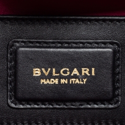 Bvlgari Black Leather Serpenti Forever Drawstring Bucket Bag