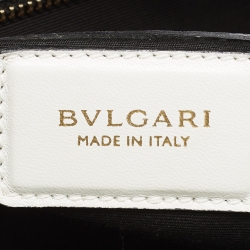 Bvlgari Blue/White Karung Leather Serpenti Tote
