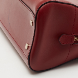 Bvlgari Red Leather Serpenti Scaglie Boston Bag