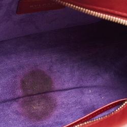 Bvlgari Red Leather Serpenti Scaglie Boston Bag