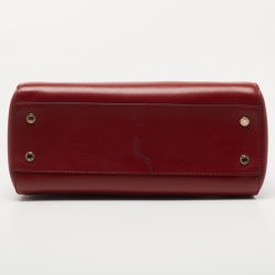 Bvlgari Red Leather Serpenti Scaglie Boston Bag