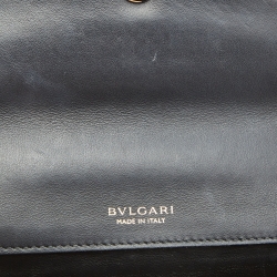Bvlgari Cream/Black Raffia and Leather Serpenti Forever Top Handle Bag