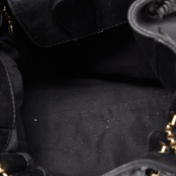 Pre Owned Bvlgari Black Leather Pleated Twit Tote